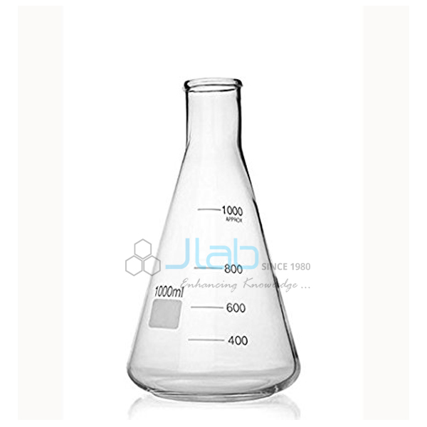 Wide Neck Conical Flasks, Erlenmeyer, Borosilicate Glass