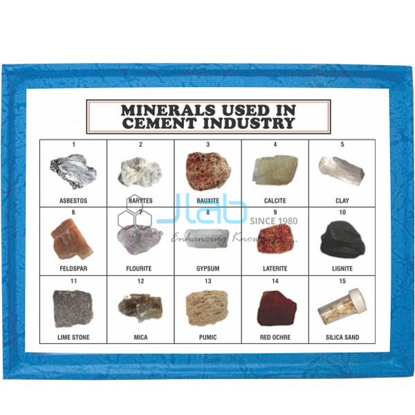 Minerals Collection Used in Cement Industry, Set of 15